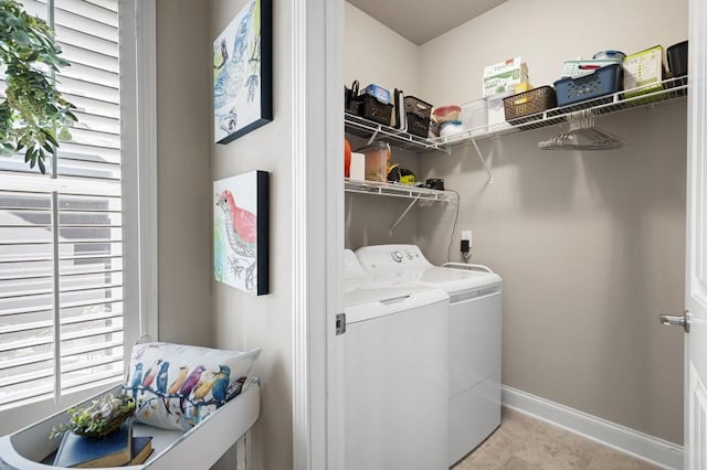 80 Azalea Xing, Dallas, GA 30132 - washroom featuring washer and dryer, plenty of natural light, and baseboards
