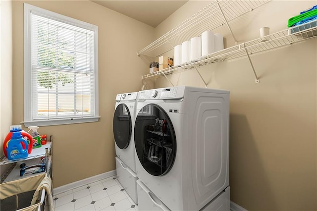 1995 Settindown Dr, Roswell, GA 30075 - laundry area with washing machine and dryer and light floors