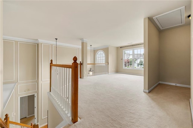 1995 Settindown Dr, Roswell, GA 30075 - corridor with carpet flooring and an upstairs landing