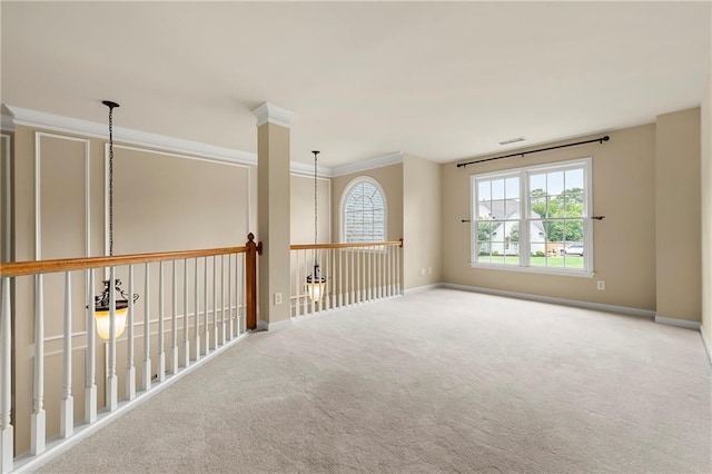 1995 Settindown Dr, Roswell, GA 30075 - carpeted spare room featuring baseboards and ornamental molding