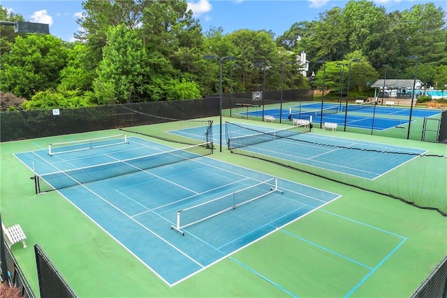 1995 Settindown Dr, Roswell, GA 30075 - view of tennis court featuring community basketball court