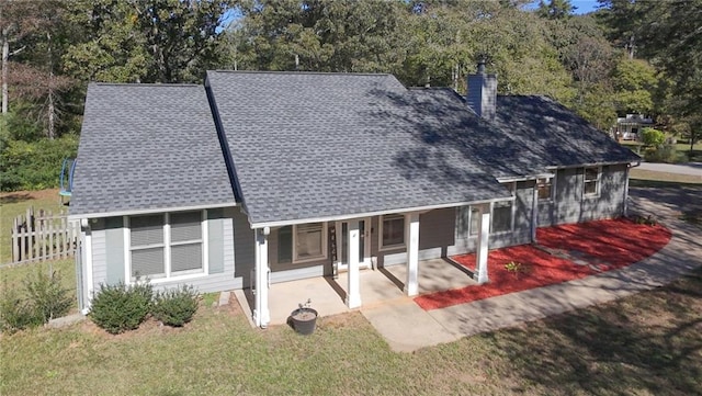 view of front of house with a patio