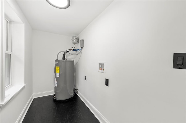 utility room featuring water heater