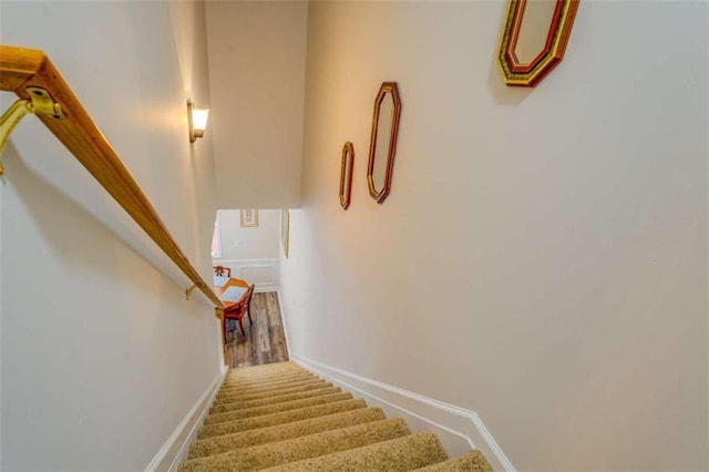 stairs with baseboards