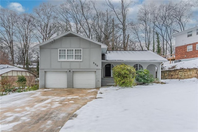 tri-level home with a garage