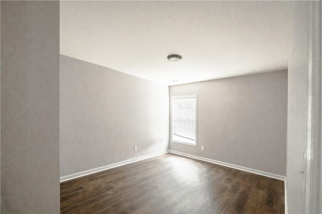 empty room with dark wood-type flooring