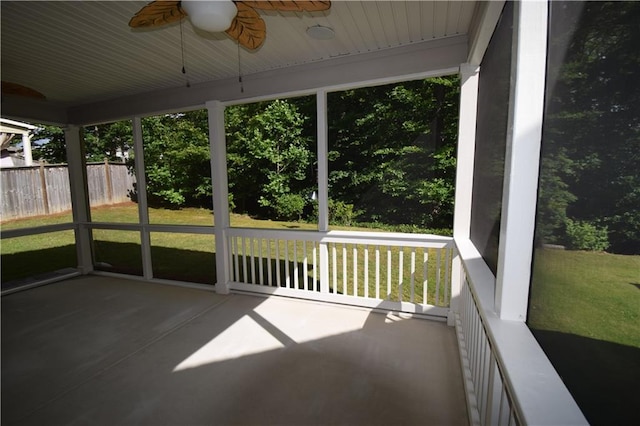 485 Broadmoor Dr, Braselton, GA 30517 - unfurnished sunroom with a ceiling fan