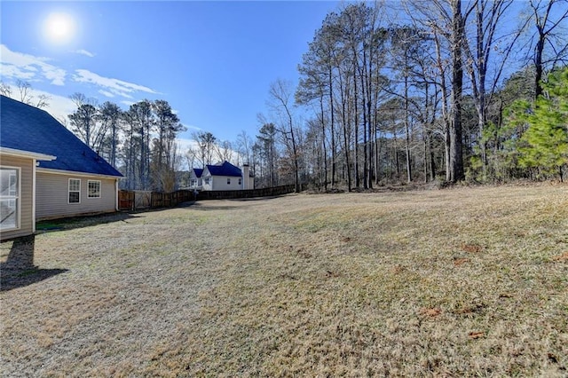 view of yard featuring fence