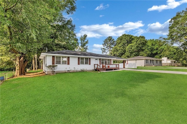 288 Valerie Cir, Hiram, GA 30141 - single story home with concrete driveway, a deck, and crawl space