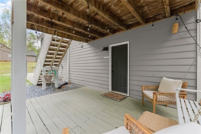 deck with stairs