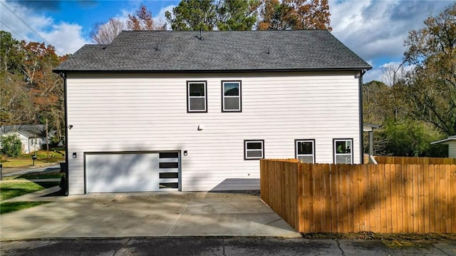 view of home's exterior with a garage