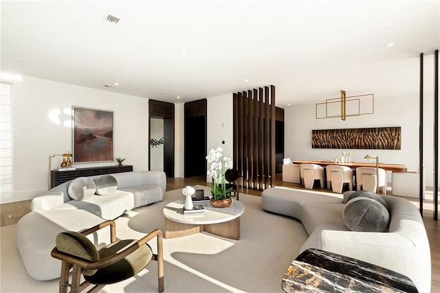 living room featuring hardwood / wood-style flooring