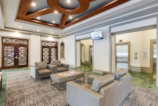 795 Hammond Dr Unit 503, Sandy Springs, GA 30328 - lobby with crown molding and recessed lighting