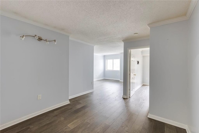 795 Hammond Dr Unit 503, Sandy Springs, GA 30328 - empty room with ornamental molding, a textured ceiling, and dark wood finished floors