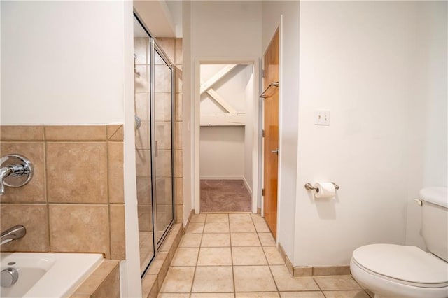 1596 Cleveland Ave Unit 301, East Point, GA 30344 - bathroom featuring a stall shower, tile patterned floors, and a garden tub