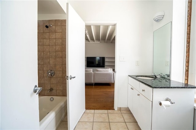 1596 Cleveland Ave Unit 301, East Point, GA 30344 - bathroom with vanity, tile patterned flooring, and bathing tub / shower combination