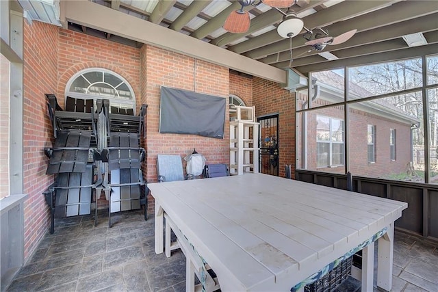 view of patio with a ceiling fan