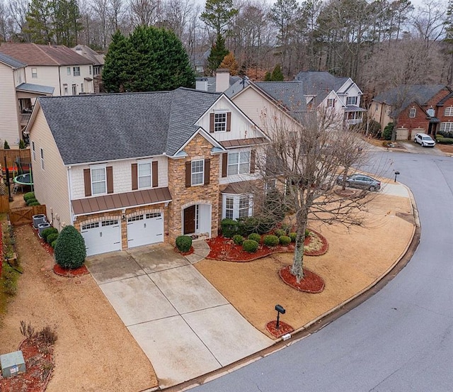 view of property featuring a garage