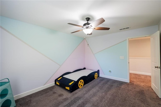 5440 Wheeler Ridge Rd, Auburn, GA 30011 - bedroom featuring carpet floors, ceiling fan, baseboards, and lofted ceiling