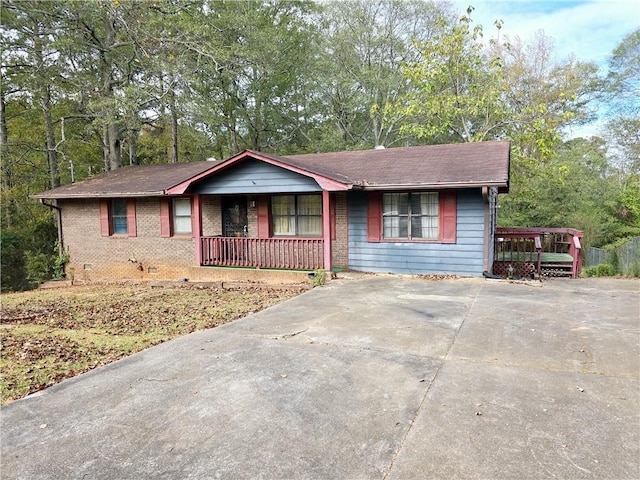 view of ranch-style house