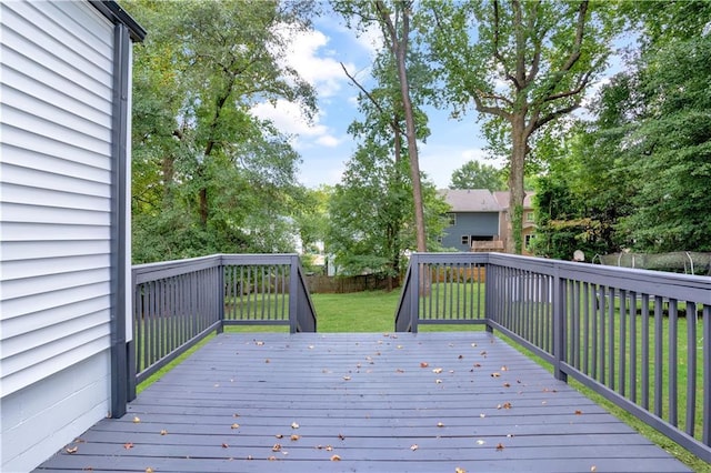 deck with a yard