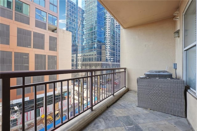 balcony with a view of city