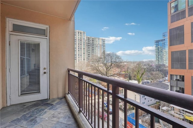 balcony with a view of city