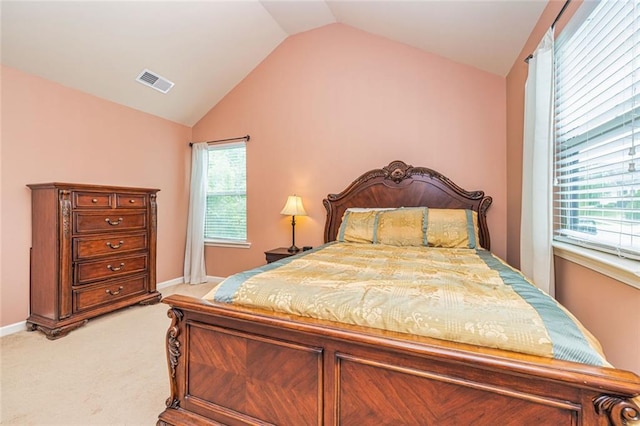 139 Village Park Dr, Newnan, GA 30265 - bedroom featuring light carpet and vaulted ceiling