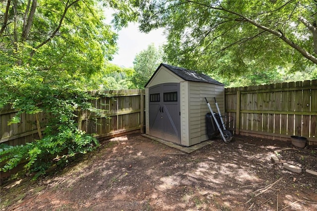 139 Village Park Dr, Newnan, GA 30265 - view of shed with a fenced backyard