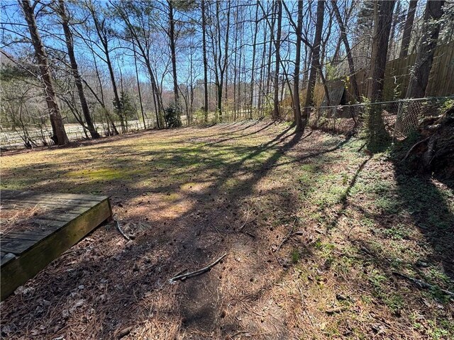 view of yard featuring fence