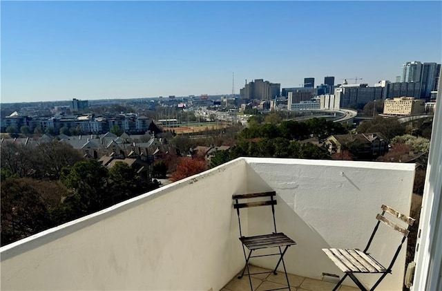 balcony with a city view