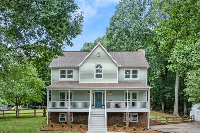 2060 Candlewood Ct NE, Marietta, GA 30066 - view of front of property with covered porch, stairs, an outdoor structure, and a shingled roof