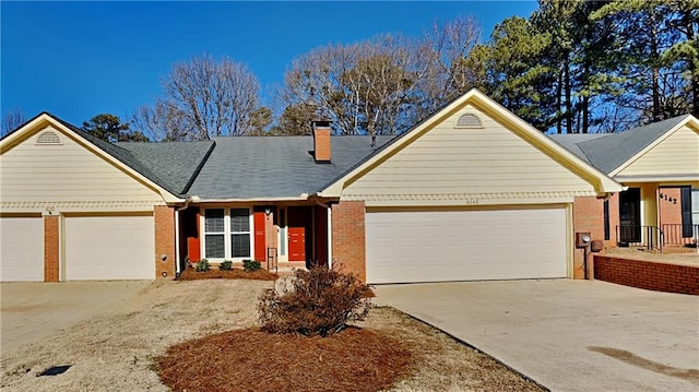 ranch-style home with a garage