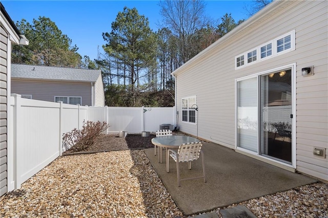 view of patio with a fenced backyard