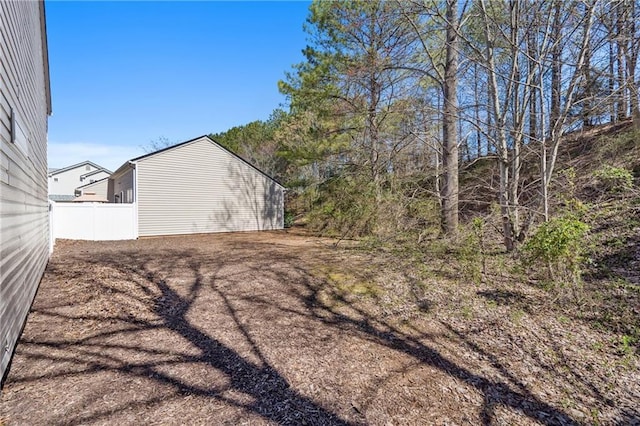 view of yard with fence