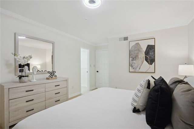 4254 River Green Dr NW Unit 616, Atlanta, GA 30327 - bedroom with baseboards, ornamental molding, and visible vents