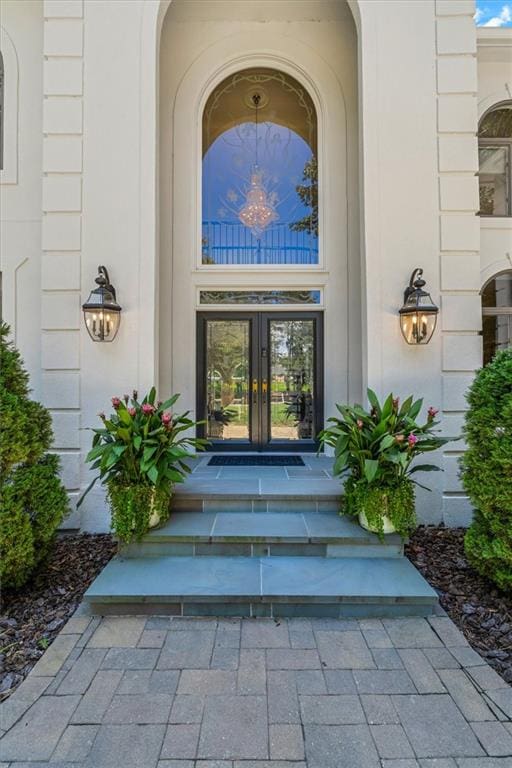 entrance to property with french doors