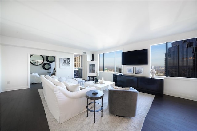 living room featuring hardwood / wood-style floors