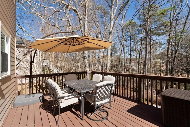 5073 Kingsbridge Pass, Powder Springs, GA 30127 - wooden terrace with outdoor dining space