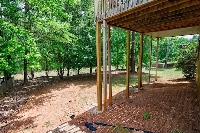 view of yard with fence