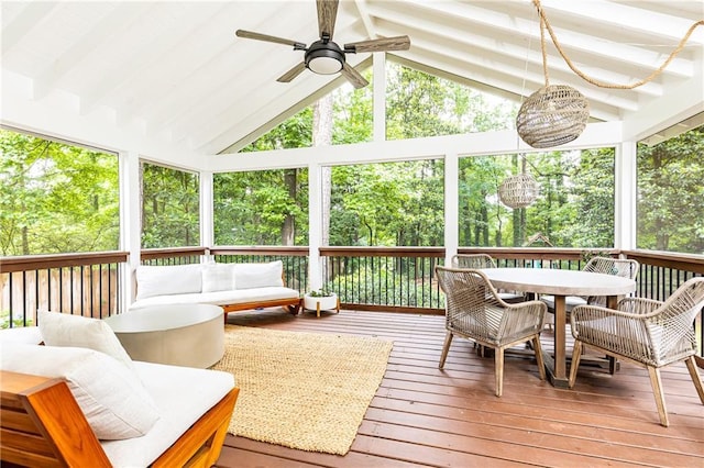 1329 W Nancy Creek Dr NE, Brookhaven, GA 30319 - wooden terrace with an outdoor living space, a ceiling fan, and outdoor dining area