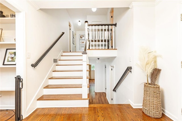 1329 W Nancy Creek Dr NE, Brookhaven, GA 30319 - stairs featuring wood finished floors and baseboards