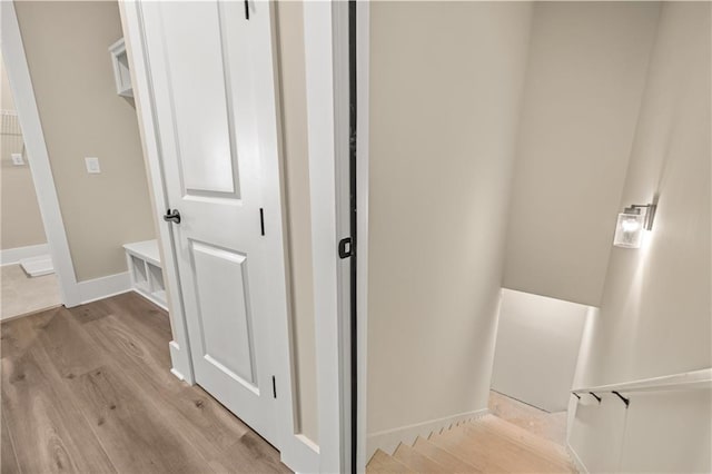 hallway featuring light wood-type flooring