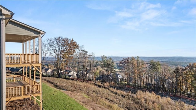 view of yard featuring a deck