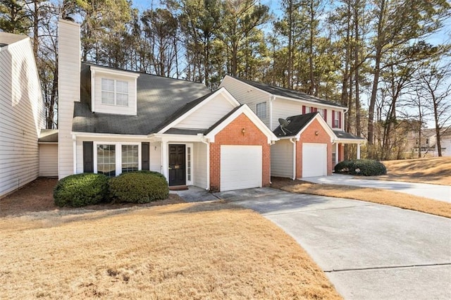 view of front property with a garage