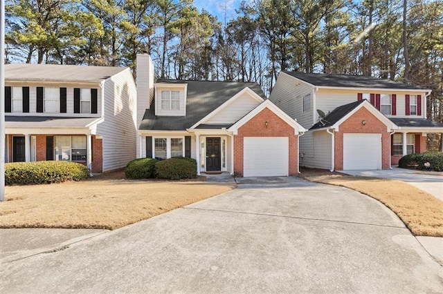 view of front of house with a garage