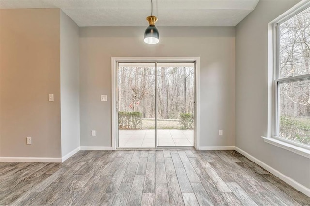 unfurnished room with wood-type flooring