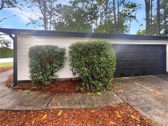 view of garage