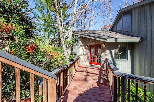 deck featuring french doors