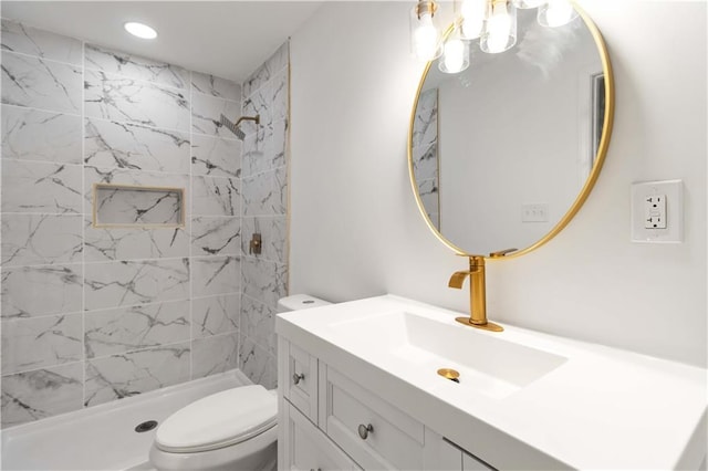 1894 Evans Dr SW, Atlanta, GA 30310 - full bathroom with recessed lighting, vanity, toilet, and a shower stall